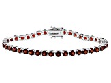 Red Garnet Rhodium Over Sterling Silver Bracelet 11.70ctw