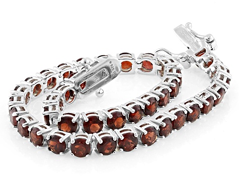 Red Garnet Rhodium Over Sterling Silver Bracelet 11.70ctw