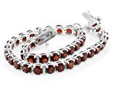 Red Garnet Rhodium Over Sterling Silver Bracelet 11.70ctw