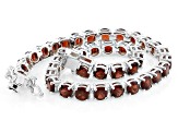 Red Garnet Rhodium Over Sterling Silver Bracelet 11.70ctw