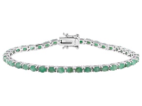 Emerald Rhodium Over Sterling Silver Bracelet 6.50ctw