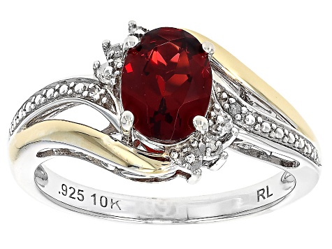 Lab Created Ruby Rhodium and 10k Yellow Gold Over Sterling Silver Ring 1.39ctw
