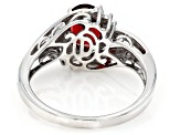 Lab Created Ruby Rhodium and 10k Yellow Gold Over Sterling Silver Ring 1.39ctw