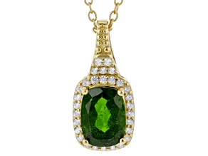 Chrome Diopside 18k Yellow Gold Over Sterling Silver Pendant with Chain 1.35ctw