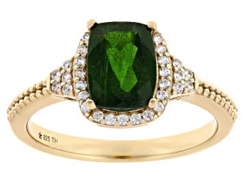 Picture of Chrome Diopside 18k Yellow Gold Over Sterling Silver Ring 1.35ctw