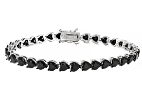 Black Spinel Rhodium Over Brass Bracelet 16.00ctw