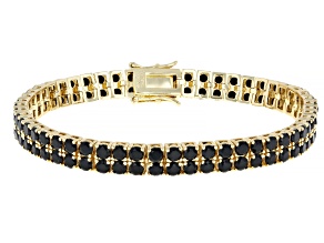 Black Spinel 18k Yellow Gold Over Brass Bracelet 13.00ctw