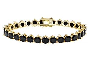 Black Spinel 18k Yellow Gold Over Brass Bracelet 25.75ctw