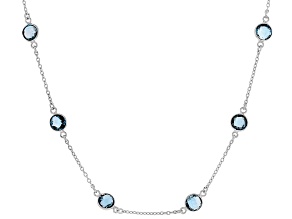 London Blue Topaz Rhodium Over Sterling Silver Necklace 12.50ctw