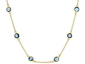 London Blue Topaz 18k Yellow Gold Over Sterling Silver Necklace 12.50ctw