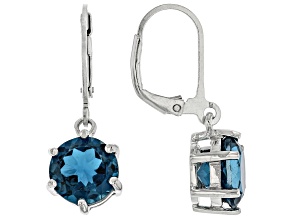 London Blue Topaz Rhodium Over Sterling Silver Earrings 5.76ctw