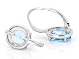 Blue Topaz Rhodium Over Sterling Silver Earrings 4.92ctw