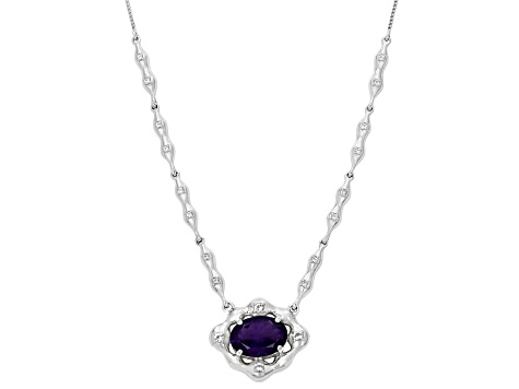 African Amethyst and White Topaz Rhodium Over Sterling Silver