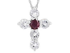 Ruby Rhodium Over Sterling Silver Pendant with Chain 1.63ctw