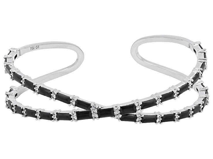 Black Spinel Rhodium Over Brass Bracelet 1.75ctw