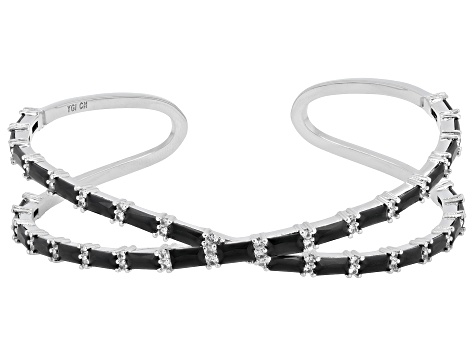 Black Spinel Rhodium Over Brass Bracelet 1.75ctw