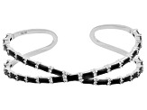 Black Spinel Rhodium Over Brass Bracelet 1.75ctw