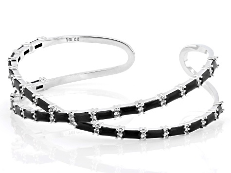 Black Spinel Rhodium Over Brass Bracelet 1.75ctw