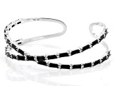 Black Spinel Rhodium Over Brass Bracelet 1.75ctw