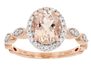 Peach Morganite 14k Rose Gold Ring 1.98ctw