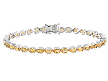 Picture of Yellow Citrine Rhodium Over Sterling Silver Bracelet 6.75ctw
