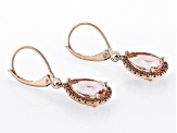 Peach Morganite 10k Rose Gold Dangle Earrings 2.95ctw