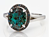 Blue Lab Created Alexandrite Rhodium Over Sterling Silver Ring 2.65ctw