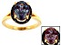 Blue Lab Created Alexandrite 18k Gold Over Sterling Silver Ring 2.65ctw