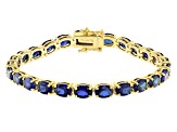Blue Lab Created Sapphire 18k Yellow Gold Over Silver Bracelet 18.91ctw