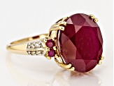 Red Mahaleo® Ruby 14k Yellow Gold Ring 9.80ctw
