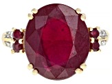 Red Mahaleo® Ruby 14k Yellow Gold Ring 9.80ctw