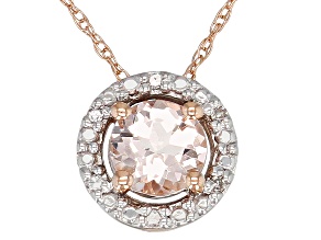 Peach Cor-de-Rosa Morganite ™ 10k Rose Gold Pendant With Chain .39ctw