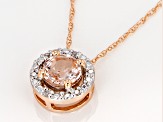 Peach Morganite 10k Rose Gold Pendant with Chain .39ctw