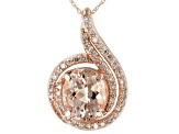 Peach Morganite 10k Rose Gold Pendant with Chain 2.82ctw