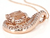 Peach Morganite 10k Rose Gold Pendant with Chain 2.82ctw