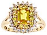 Yellow Sapphire 10k Yellow Gold Ring 1.82ctw