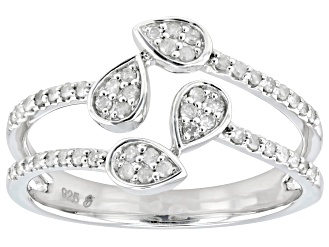 White Diamond Rhodium Over Sterling Silver Open Design Ring 0.25ctw