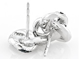 Blue Diamond Rhodium Over Sterling Silver Love Knot Stud Earrings 0.10ctw