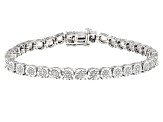 White Diamond Rhodium Over Sterling Silver Tennis Bracelet 0.25ctw