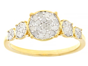 White Diamond 14k Yellow Gold Over Sterling Silver Cluster Ring 0.33ctw