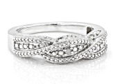White Diamond Accent Rhodium Over Sterling Silver Band Ring
