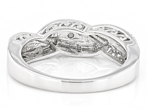 White Diamond Accent Rhodium Over Sterling Silver Band Ring