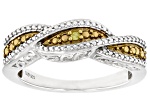 Yellow Diamond Accent Rhodium Over Sterling Silver Band Ring
