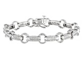 White Diamond Rhodium Over Sterling Silver Tennis Bracelet 0.80ctw