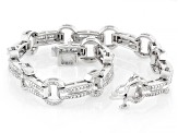 White Diamond Rhodium Over Sterling Silver Tennis Bracelet 0.80ctw