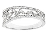 White Diamond Rhodium Over Sterling Silver Band Ring 0.40ctw
