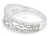 White Diamond Rhodium Over Sterling Silver Band Ring 0.40ctw