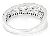 White Diamond Rhodium Over Sterling Silver Band Ring 0.40ctw