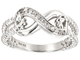 White Diamond Rhodium Over Sterling Silver Infinity Ring 0.10ctw