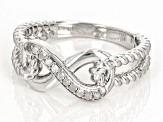White Diamond Rhodium Over Sterling Silver Infinity Ring 0.10ctw